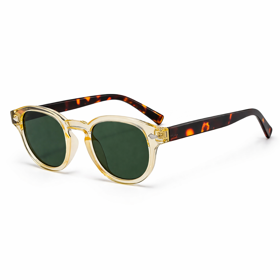 Óculos de Sol Redondo Bruno - UV400 - Acetato Italiano