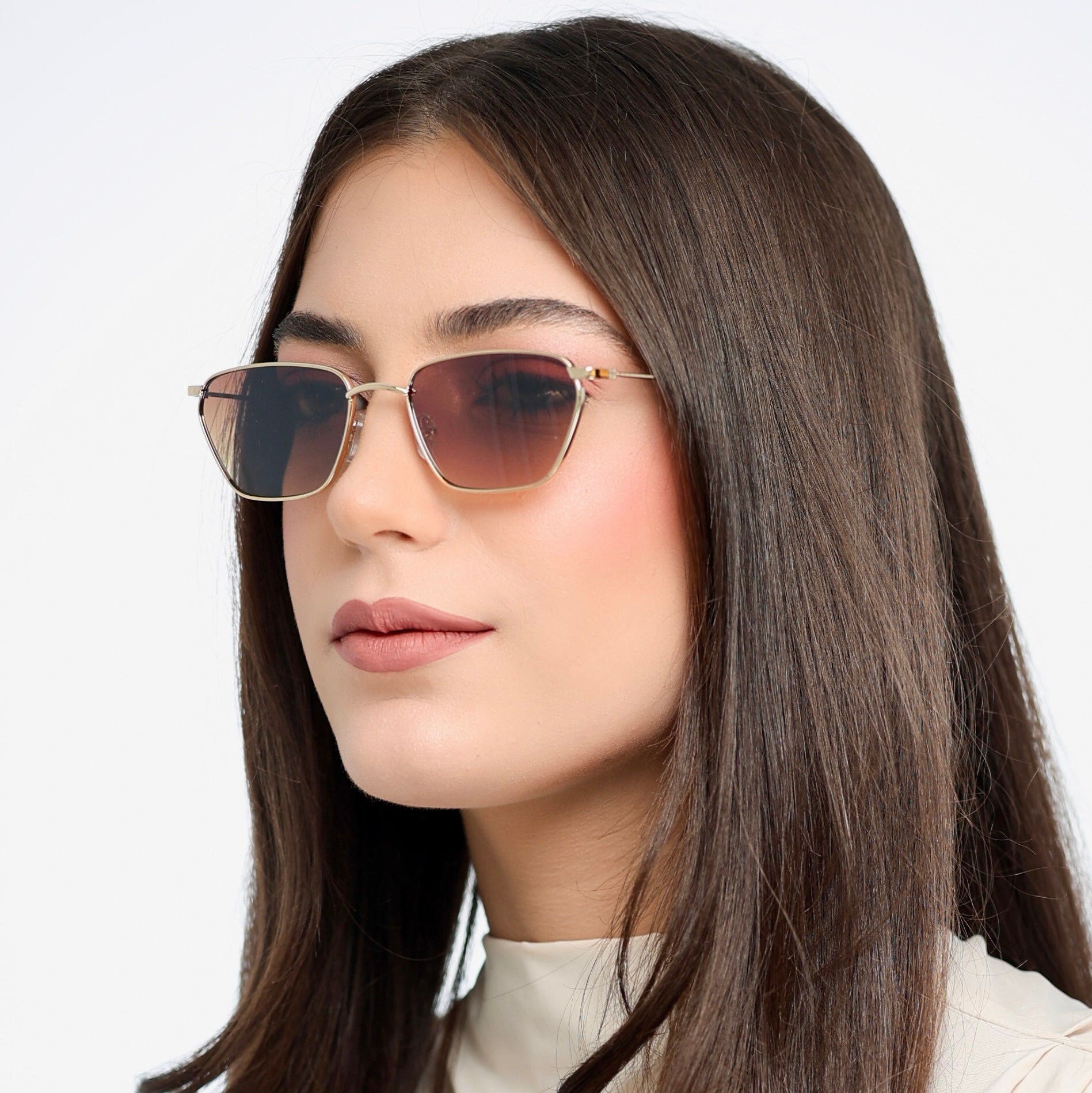Óculos de Sol Geométrico Flavia - UV400 - Metal Premium