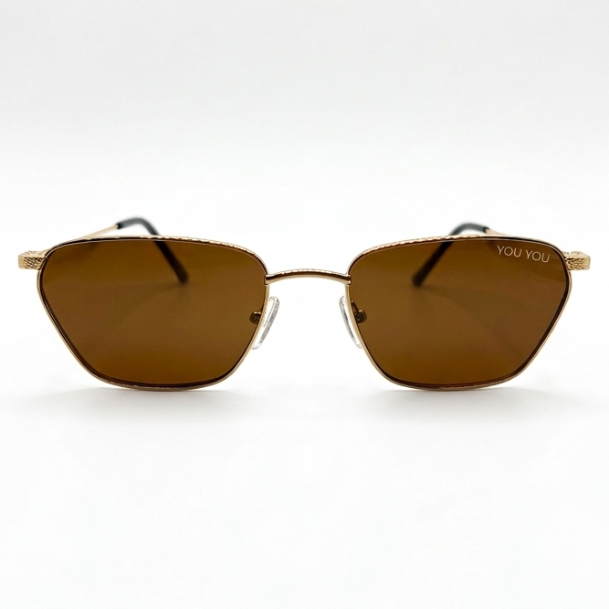 Óculos de Sol Geométrico Flavia - UV400 - Metal Premium