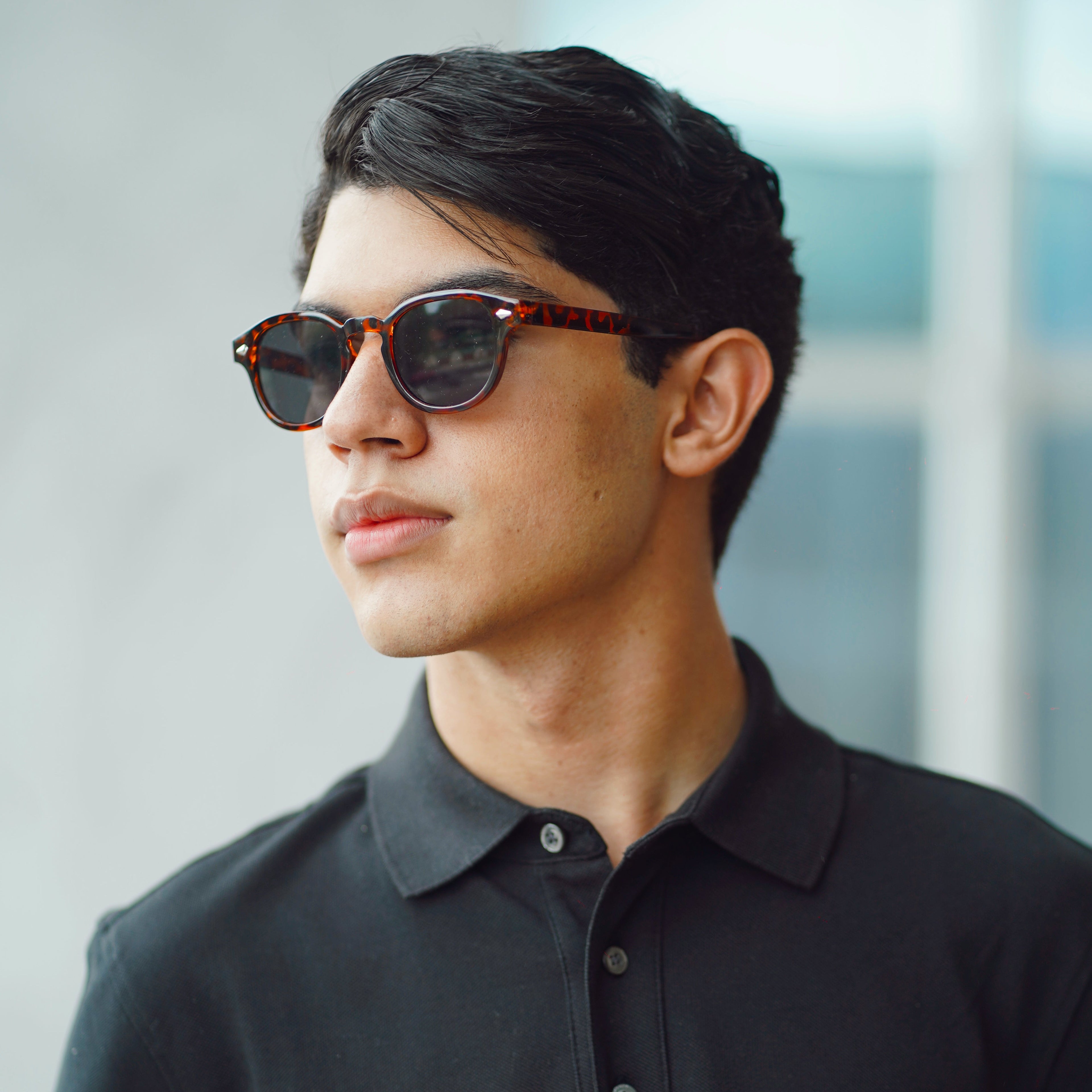 Óculos de Sol Redondo Bruno - UV400 - Acetato Italiano