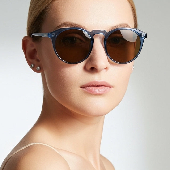 Óculos de Sol Redondo Fluxo - UV400 - Acetato Italiano