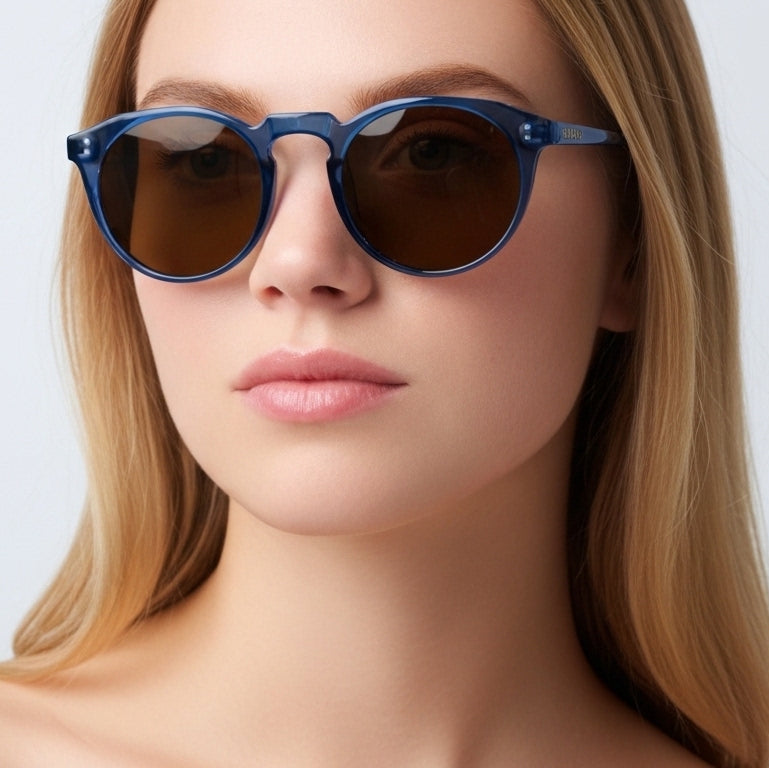 Óculos de Sol Redondo Fluxo - UV400 - Acetato Italiano